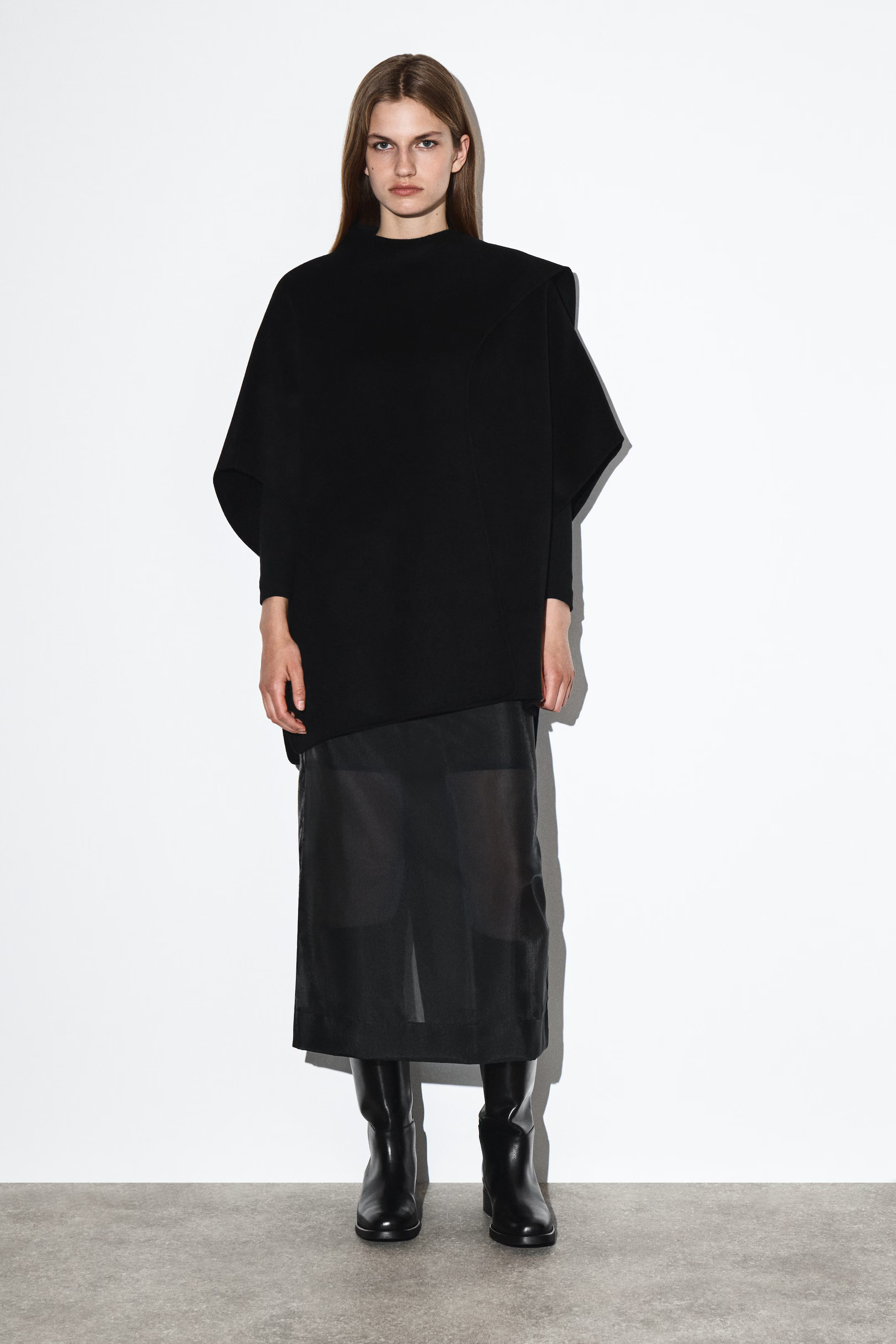 DOUBLE-FACED WOOL SCARF CAPE - BLACK | COS | COS (EU)