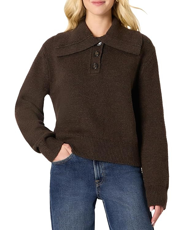 Amazon Essentials (Demi's Pick) Women's Relaxed-Fit Button Collar Sweater | Amazon (US)