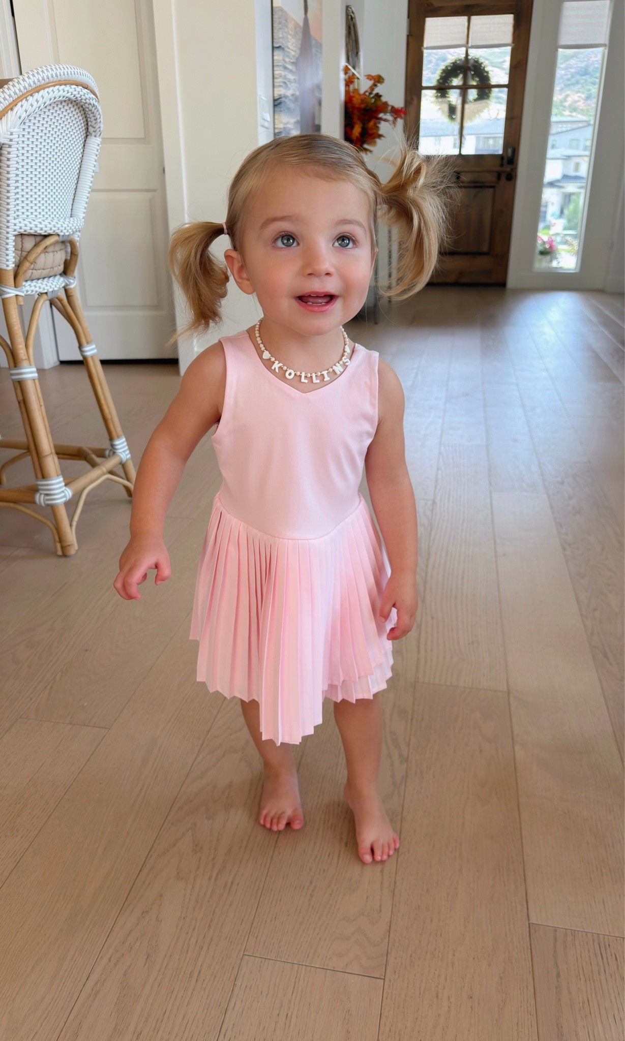 This little tennis dress!! 🥹🎾 The tiny pleated skirt is SO cute and I can’t get over her little personalized name necklace! 🎀

toddler tennis dress, toddler girl tennis outfit, pink tennis dress, pleated tennis dress, personalized name necklace, toddler jewelry, little girl outfit.

#LTKmomlife #LTKKids #LTKootd