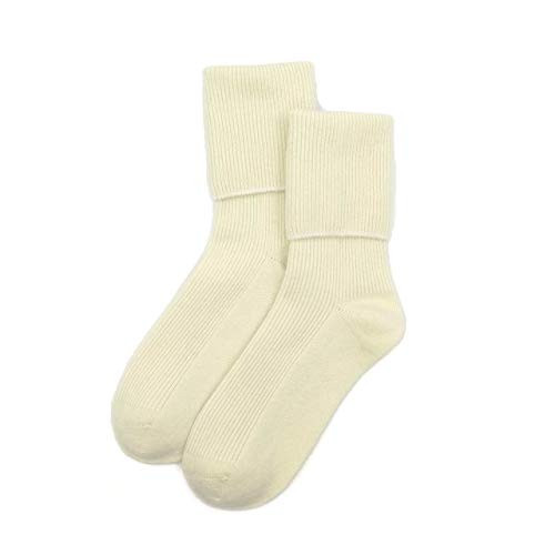 iMongol 100% Pure Cashmere Bed Sleep Outdoor Socks for Women Ladies Wife Mother, Smooth Toes and Heel by Hand Sewing, Undyed Organic Natual Milk White, Made in Innder Mongolian (Ivory/Creamy) | Amazon (UK)