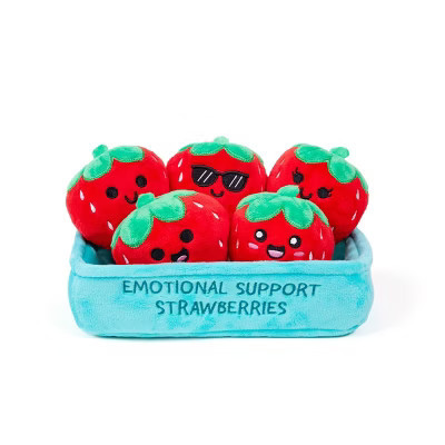 What Do You Meme? Emotional Support Strawberries Stuffed Animal: Polyester Plush Toy, Food-Themed Doll, 8" Wide | Target