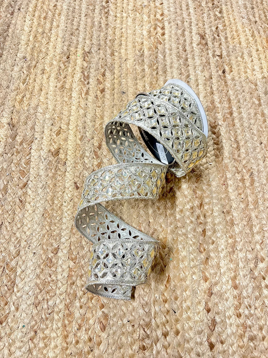 2 Inch Platinum Jeweled Luxury Ribbon, Platinum Diamond Lace Ribbon, Jeweled Designer Ribbon, Dia... | Etsy (US)