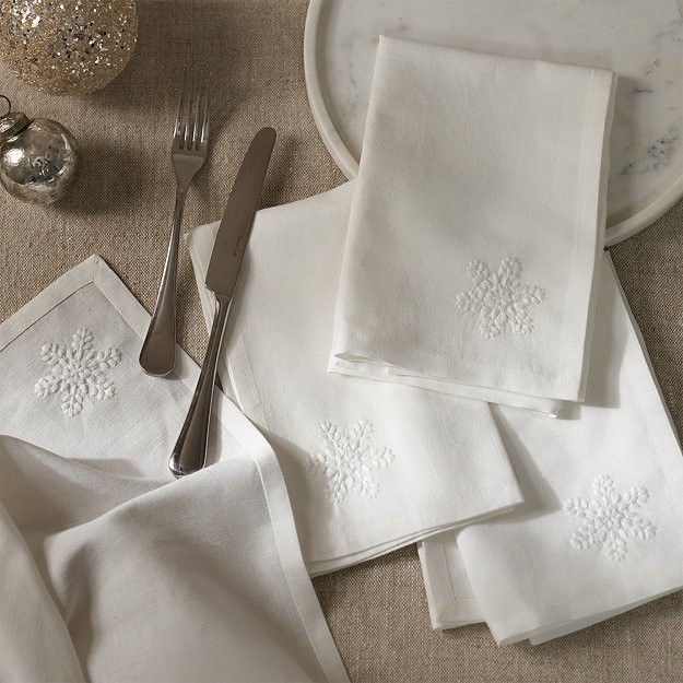 Snowflake Napkins – Set of 4 | The White Company (UK)