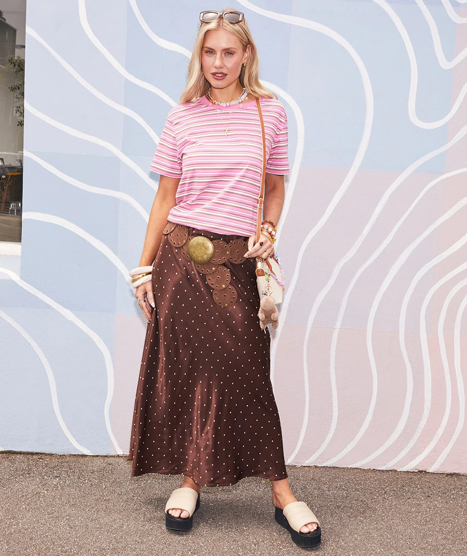 IZZY SATIN BIAS MIDI SKIRT | Sportsgirl