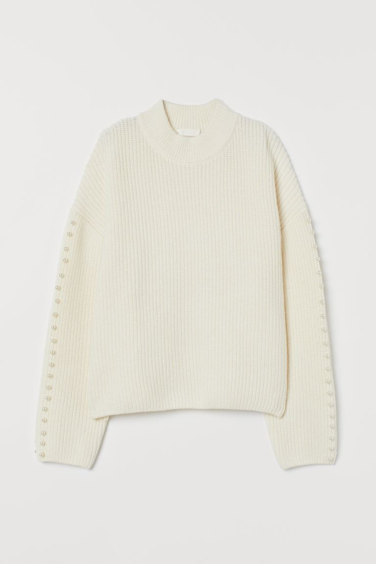Sweater with Pearlescent Beads | H&M (US + CA)
