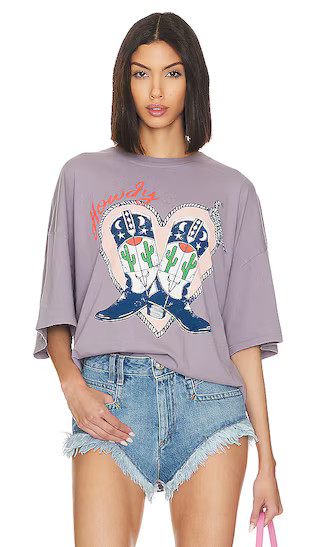 Howdy Boots Tee in Hazy Violet | Revolve Clothing (Global)