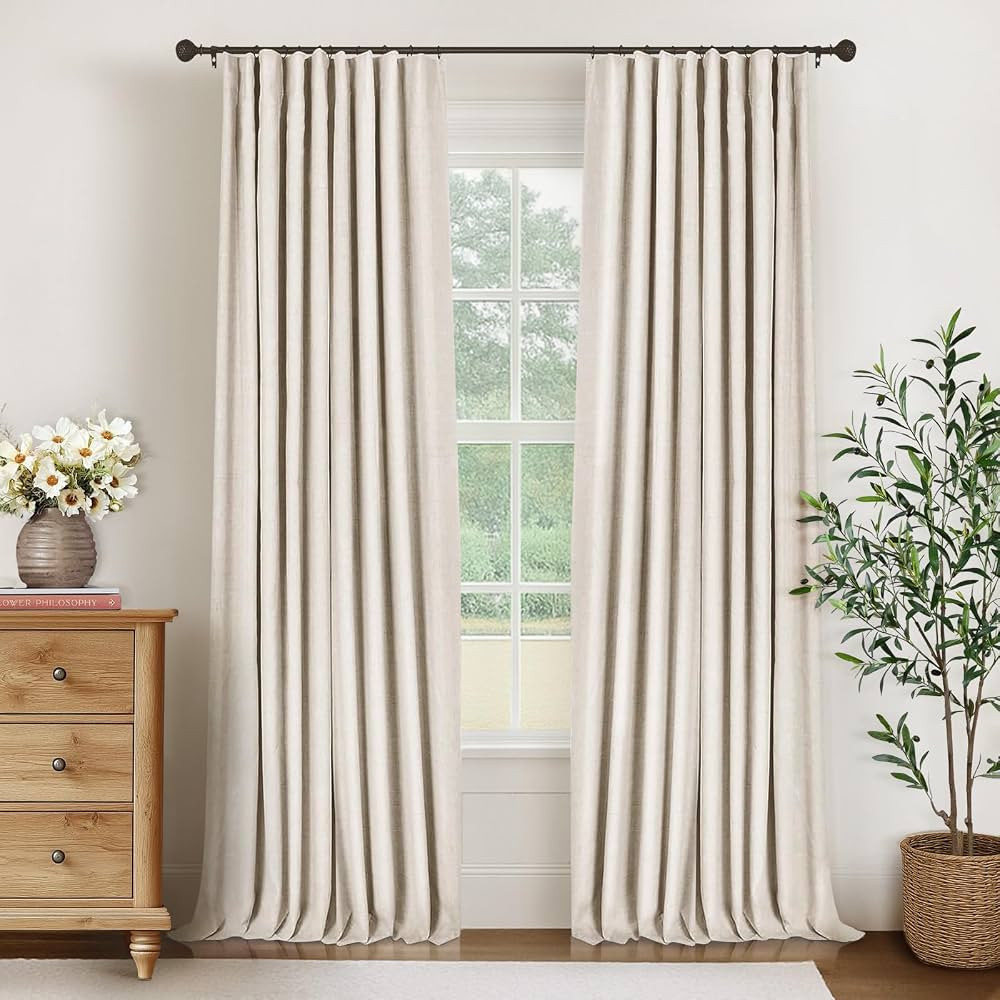INOVADAY Dos paneles de cortinas opacas, 100% bloqueo de luz, con aislamiento térmico, 20 anillo... | Amazon (US)