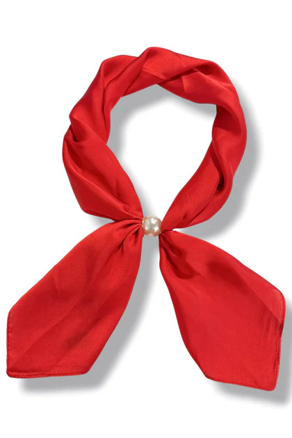 Bethany Red Scarf Pearl Necklace | The Willow Tree