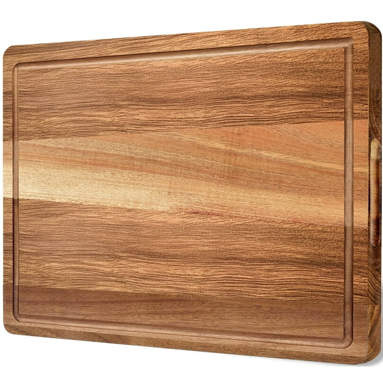 TINANA Acacia Wood Cutting Board for Kitchen, 17 x 12 In Thick Butcher Block with Deep Juice Groo... | Walmart (US)