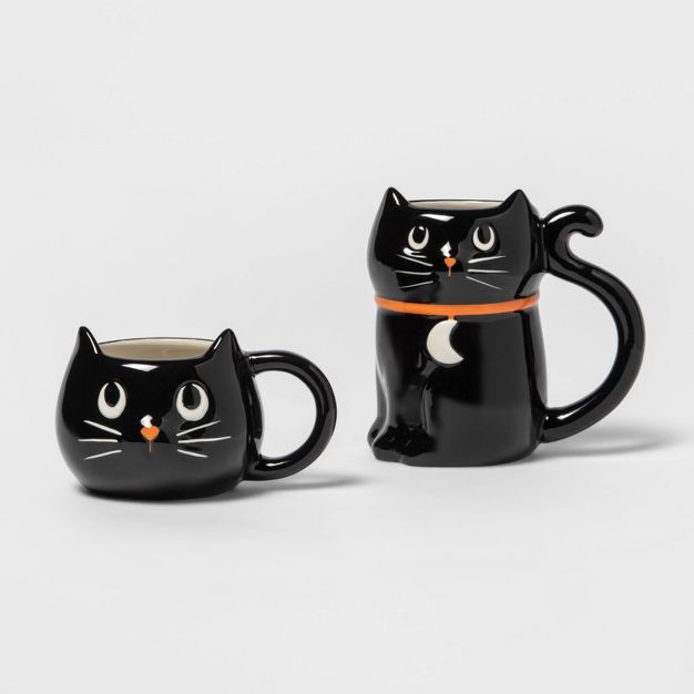 2pk Stoneware Figural Cat and Mini Cat Mugs - Hyde &#38; EEK! Boutique&#8482; | Target