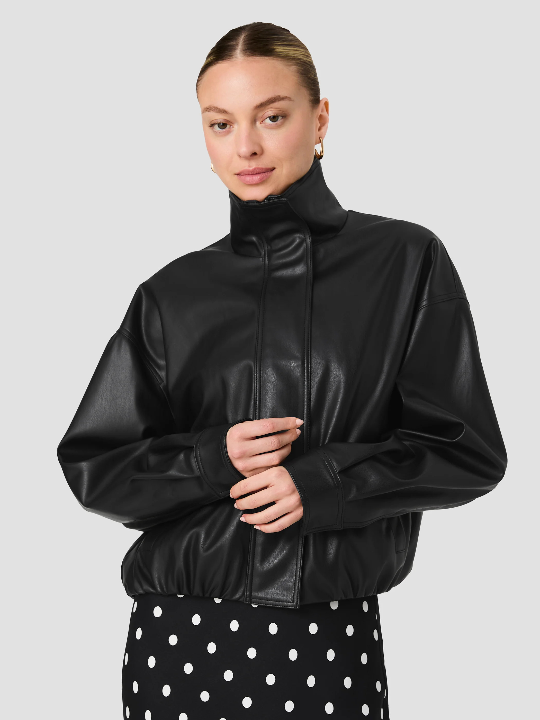 DESSA FAUX LEATHER BOMBER JACKET | French Connection (US)