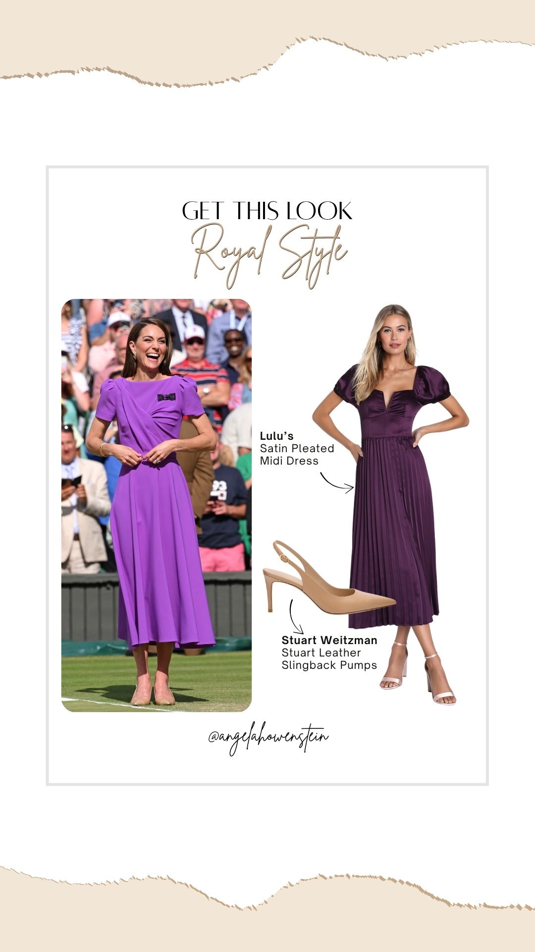 Get this Kate Middleton Wimbledon look—because purple power is royally chic.

Kate Middleton Wimbledon look, royal style inspo, purple midi dress, satin pleated dress, elegant summer outfit, get the look, royal fashion vibes, chic and polished style, Wimbledon fashion

#LTKOver40 #LTKStyleTip #LTKShoeCrush