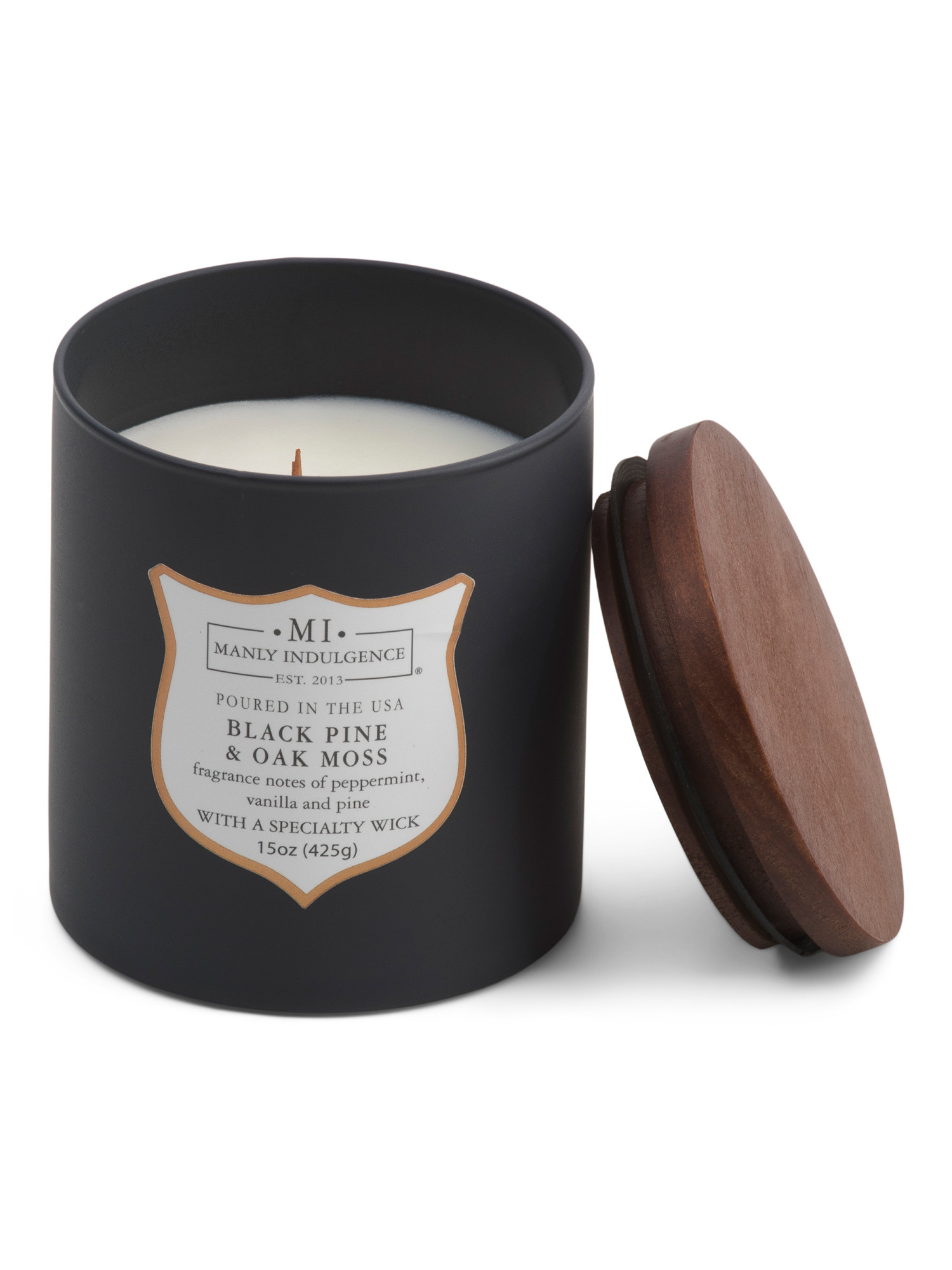 Made In Usa 15oz Black Pine And Oak Moss Candle | TJ Maxx