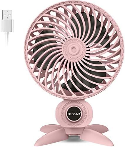 BESKAR Personal USB Desk Fan, CVT Variable Speeds Small Cooling Fan, Strong Wind, Quiet Operation... | Amazon (US)