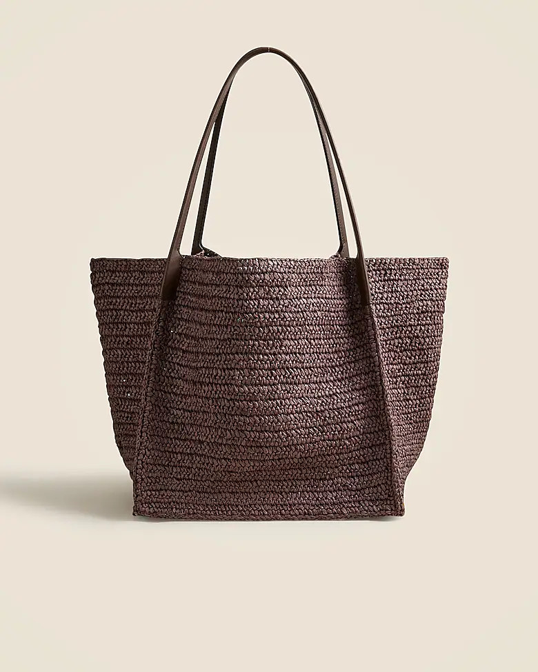 Large handknotted packable tote bag | J. Crew US