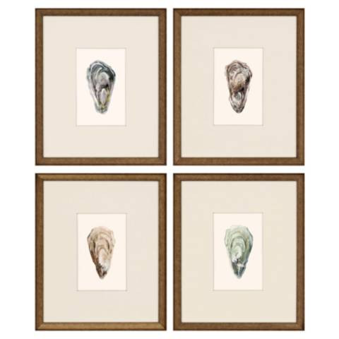 Ocean Blades 16" High 4-Piece Framed Giclee Wall Art Set | Lamps Plus
