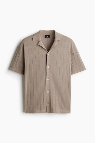 H & M - Regular-Fit Linen-Blend Resort Shirt - Beige | H&M (US + CA)