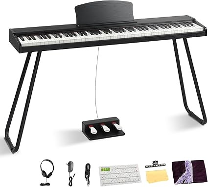 Ktaxon 88 Key Semi-Weighted Keyboard Piano, Digital Piano Keyboard with Professional Triple Pedal... | Amazon (US)