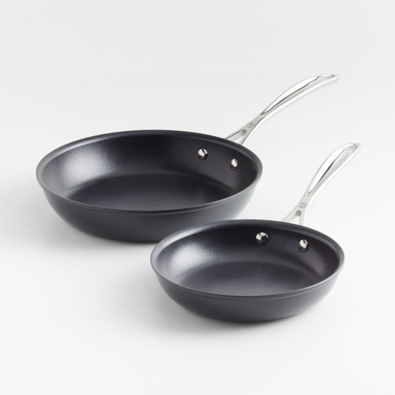 Zwilling 2-Piece 8" and 10" Hard-Anodized Aluminum Non-Stick Fry Pans Set + Reviews | Crate & Bar... | Crate & Barrel