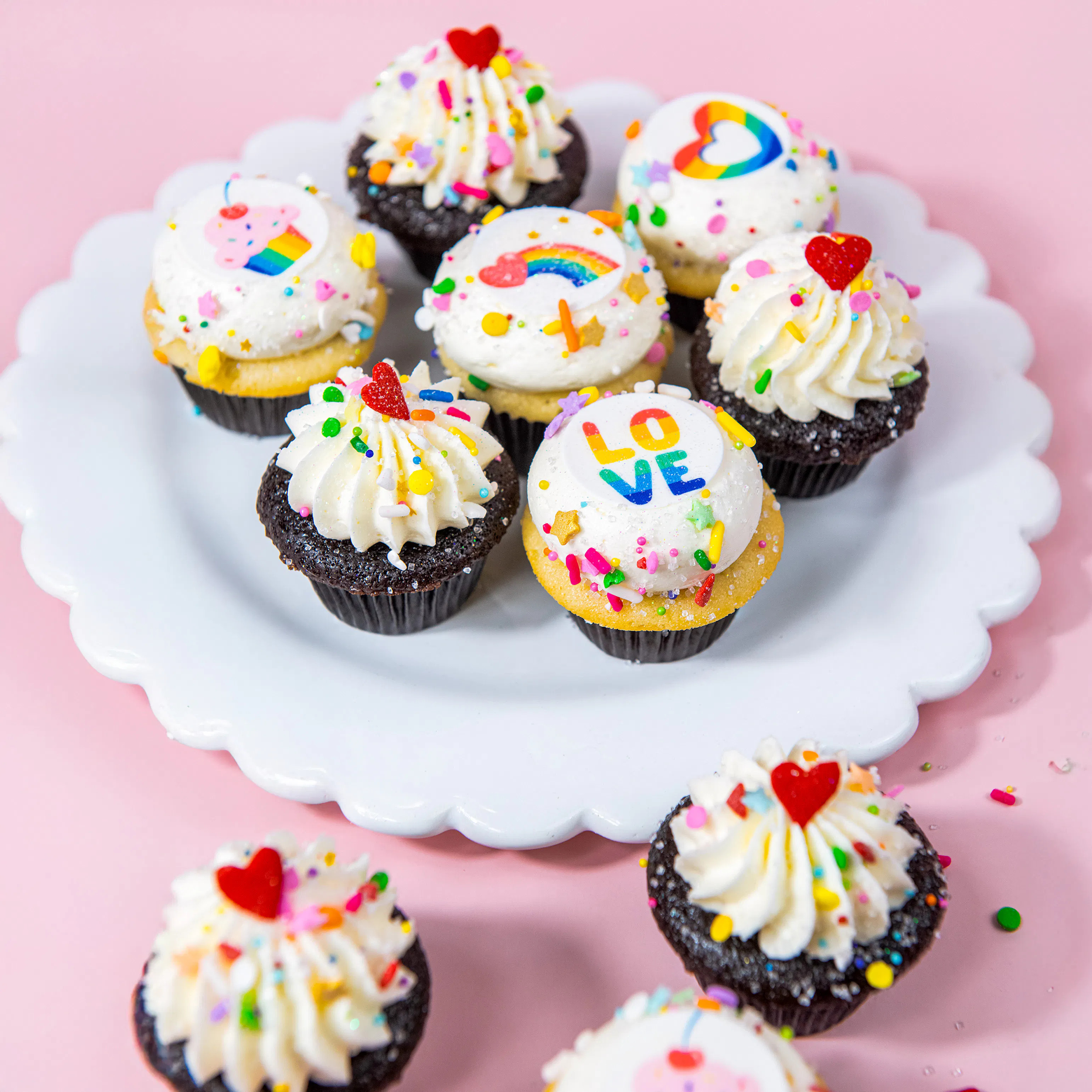 Trophy Cupcakes - Rainbow Love Mini Cupcakes | Goldbelly