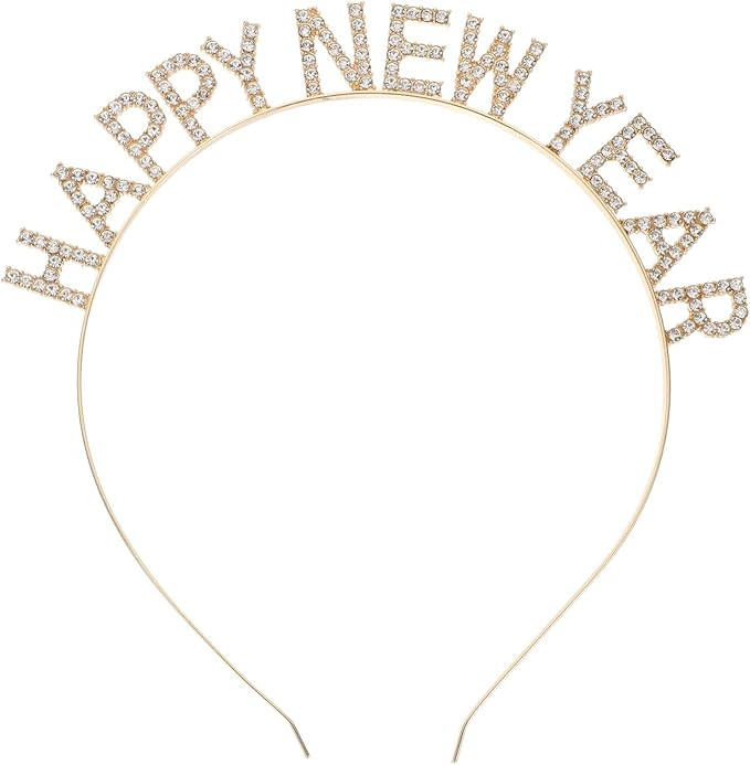 Beaupretty 2024 Happy New Year Headband Glitter Party Headpieces Decorative Christmas Party Headd... | Amazon (US)