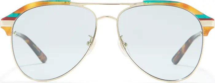 Gucci 60mm Metal Aviator Sunglasses | Nordstromrack | Nordstrom Rack