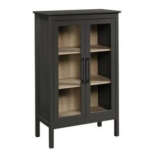 SAUDER Anda Norr Slate Gray Display Cabinet 423281 - The Home Depot | The Home Depot