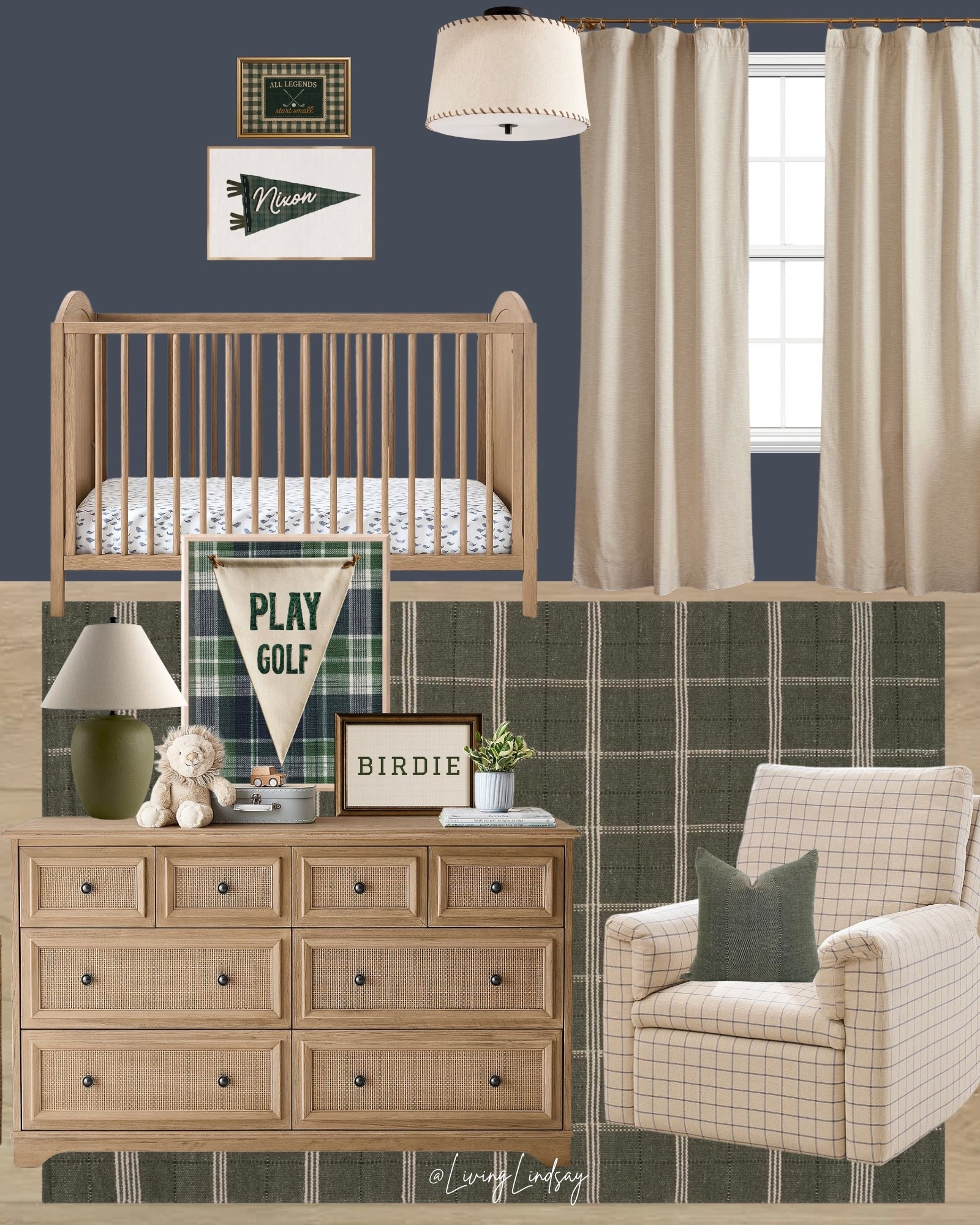 Boy nursery, boys nursery, golf nursery, boys room, nursery, nursery furniture, nursery decor, glider, crib, nursery dresser, boys bedroom ideas

#LTKKids #LTKHome #LTKBaby