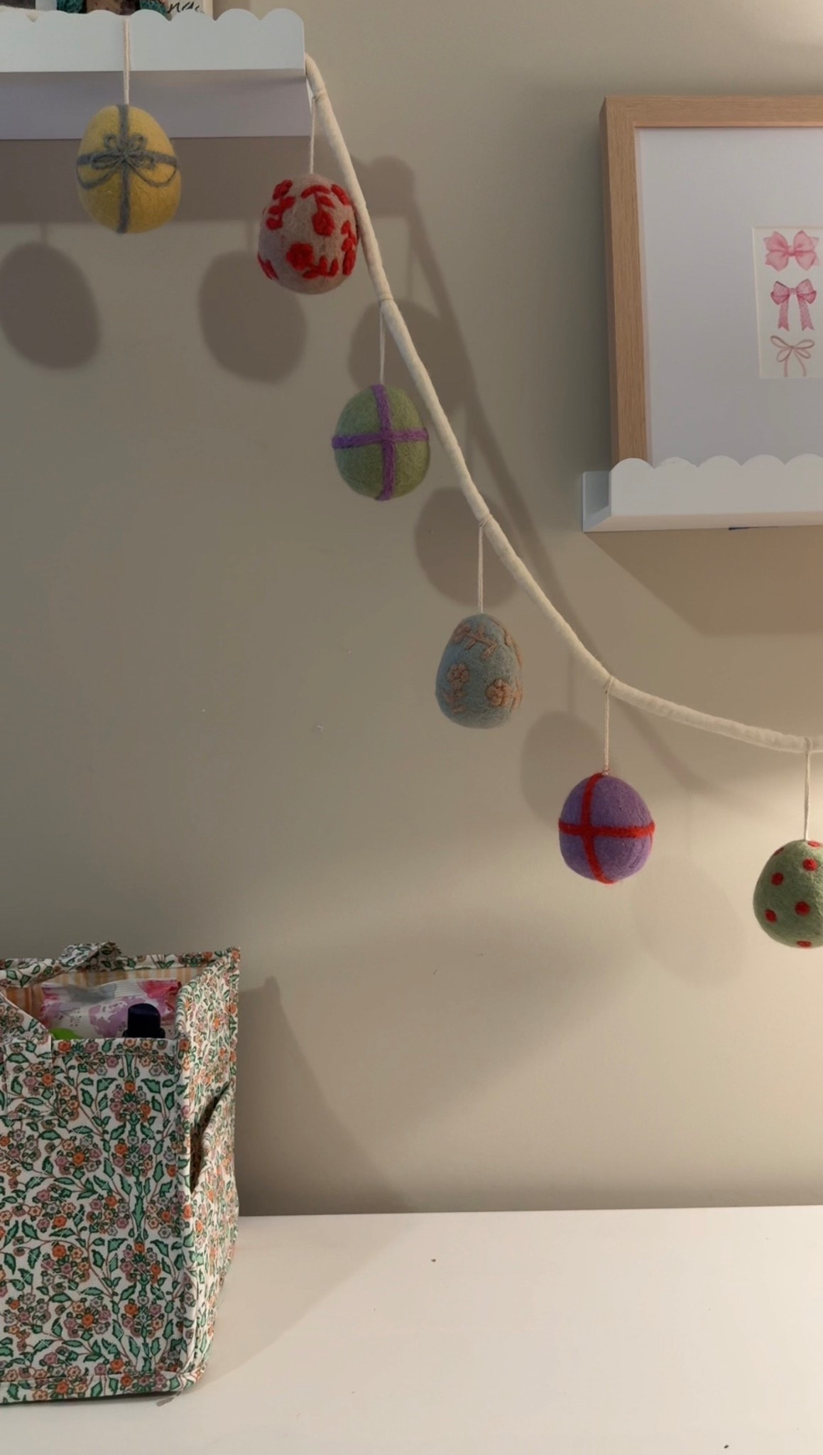 felt easter egg garland and floral diaper caddy by west elm 🐣🌸🐇☀️

#LTKHome #LTKBaby #LTKSpringSale
