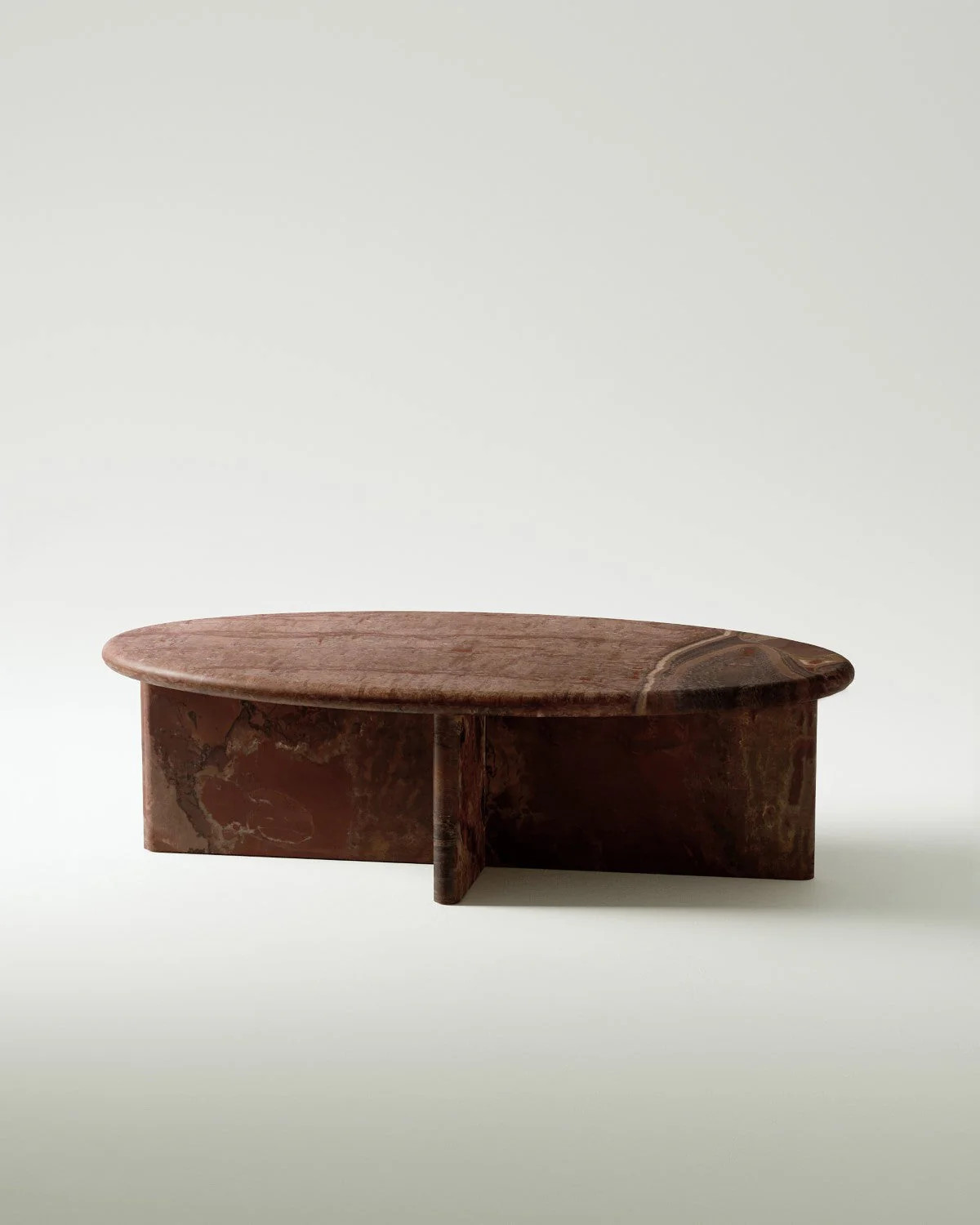 Pernella Oval Coffee Table in Solid Stone | Burke Decor