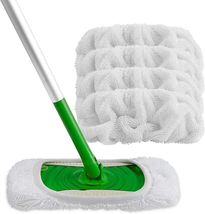 HOMEXCEL Reusable Microfiber Mop Pads Compatible with Swiffer Sweeper-Washable Wet Pad Refills fo... | Amazon (US)