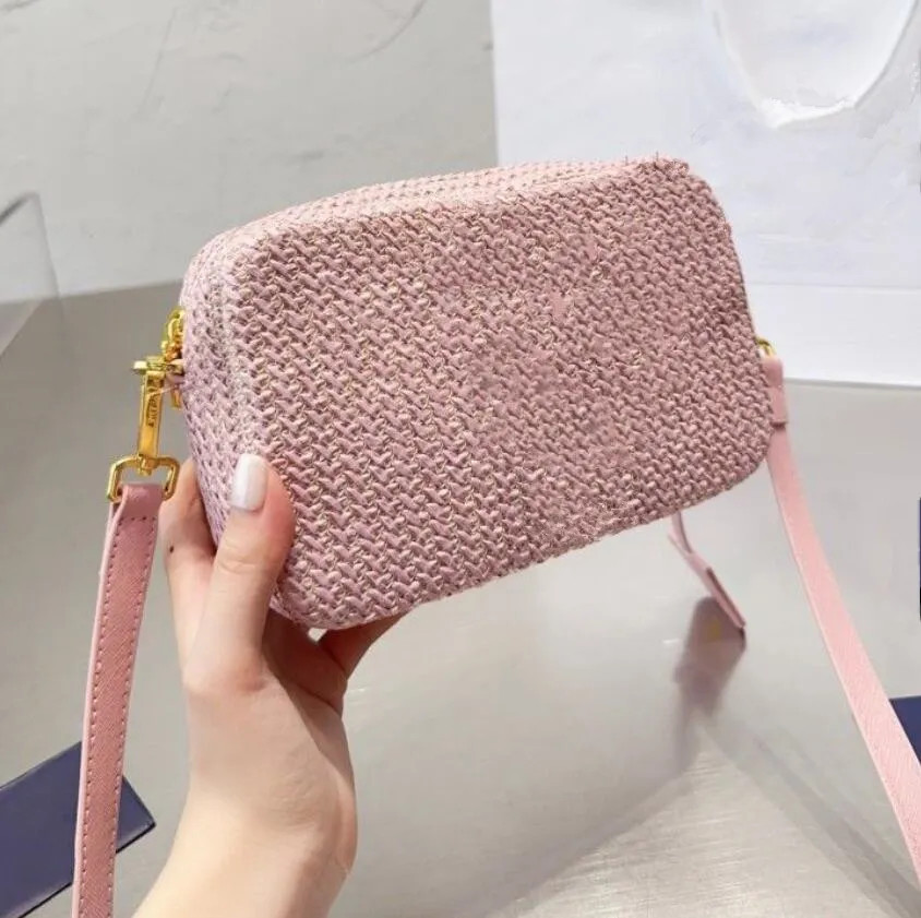 Grass woven camera bag women Fashion Shopping Satchels Shoulder Bags embroidery hobo handbag cros... | DHGate