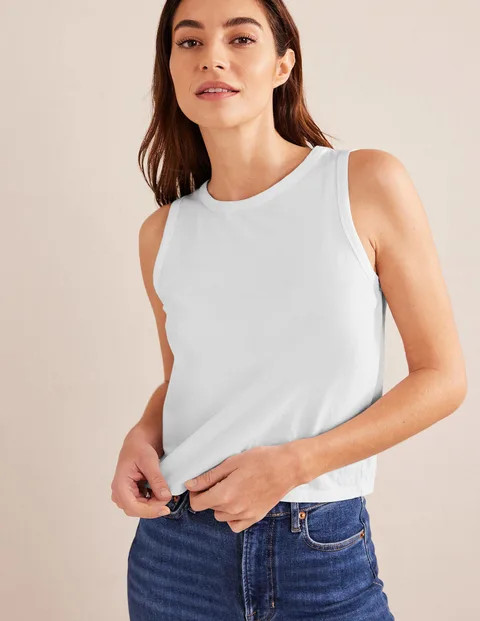 Pure Cotton Cropped Vest | Boden (UK & IE)