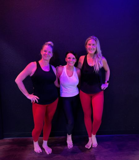 In a sea of black leggings (which I love) it’s fun to see bright leggings to bring in the new year. The red trend is everywhere, even in hot sweaty yoga classes like this one!
kimbentley, leggings, workout leggings, exercise, Beyond Yoga on left, Lululemon on right, Alo, 

#LTKfindsunder100 #LTKsalealert #LTKover40