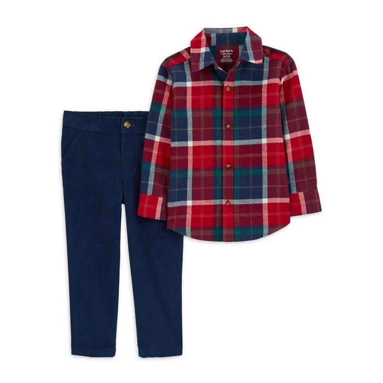 Carter's Child of Mine Toddler Boy Holiday Outfit Set, 2 Piece, Sizes 2T-5T - Walmart.com | Walmart (US)