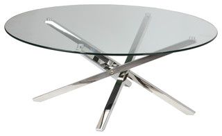 Cortesi Home Mallory Round Glass Coffee Table, 39" - Contemporary - Coffee Tables - by Cortesi Ho... | Houzz (US)