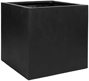 Black Square Planter Box - Elegant Fiberstone Cube Planter Pot - Outer Size 16x16x16 | Amazon (US)