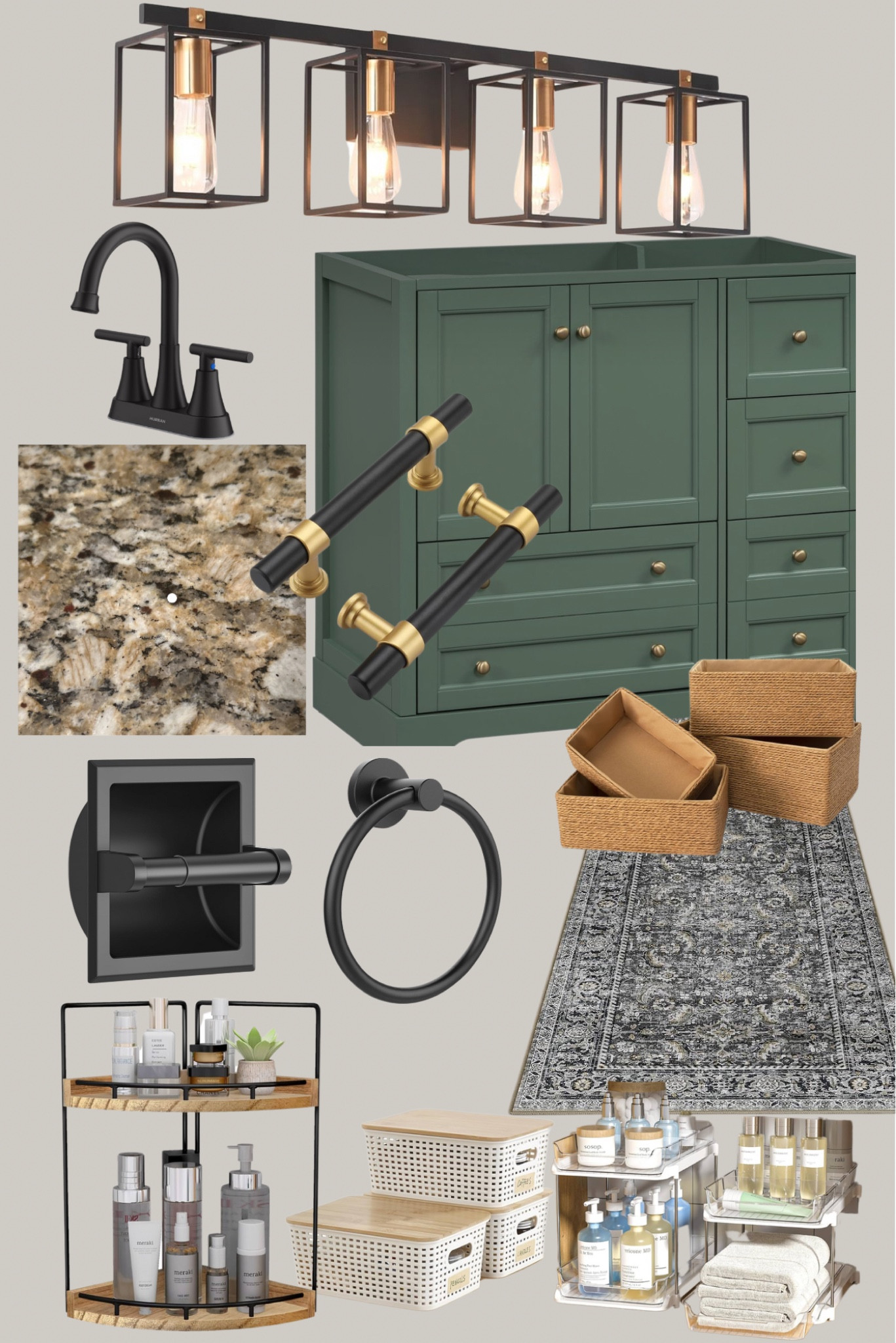 Main bathroom remodel vision! We are painting the existing cabinet however if I had to pick one this would be it! Love a color pop! Can’t wait to post the final result. 

#LTKStyleTip #LTKHome #LTKU