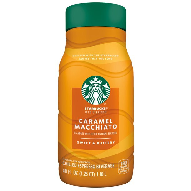 Starbucks Iced Espresso Caramel Macchiato Premium Iced Coffee Drink, 40 oz Bottle | Walmart (US)