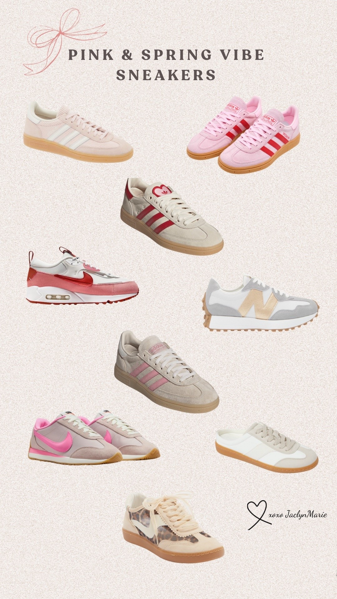 Valentines sneakers ; valentine adidas ; new adidas spezial ; must have sneakers ; pink sneakers ; spring sneakers ; pink Nikes ; mom sneakers 

Some are kids sizing but just size down 1.5 to 2 sizes from your true women’s size - I wear a women’s 6 and can wear a youth 4-4.5

#LTKActive #LTKValentine