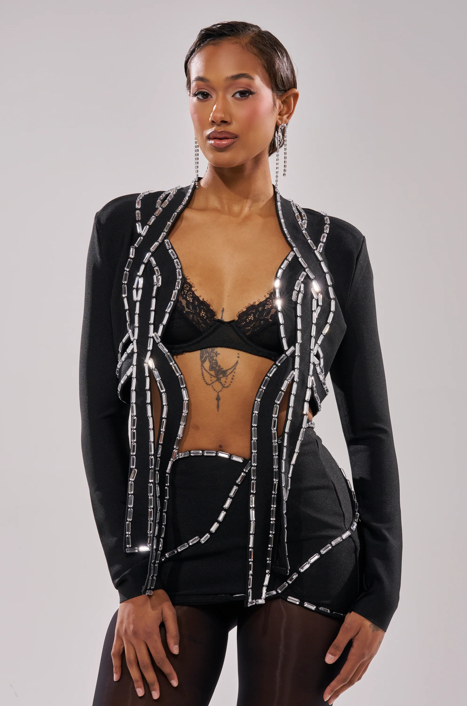 AKIRA Too Hot For This Rhinestone Blouse | Black | Size 1X | AKIRA