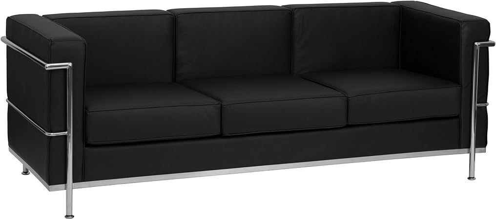 Flash Furniture HERCULES Regal Series Contemporary Black LeatherSoft Sofa with Encasing Frame | Amazon (US)