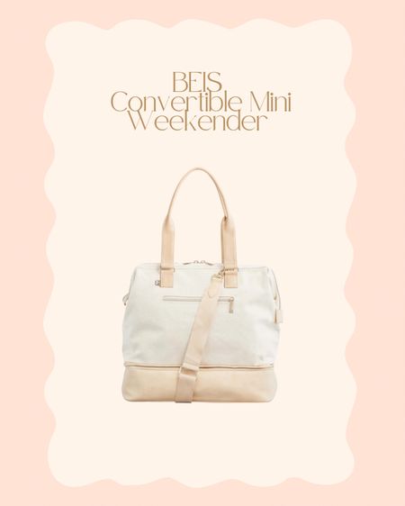 New purchase 🤍 BEIS Convertible Mini Weekender Bag 

#LTKTravel #LTKStyleTip #LTKSummerSales