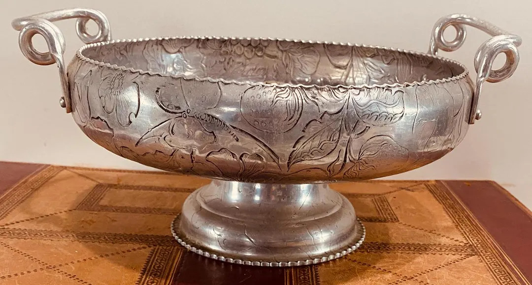 Vintage  Aluminum  Nut Bowl - Fruit Bowl - Floral Design | Etsy (US)