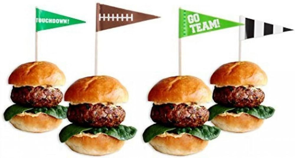 Multicolor Football Flag Wooden Food Picks - 2.5", 36 Pieces - Perfect for Game Day, Sports Parti... | Amazon (US)