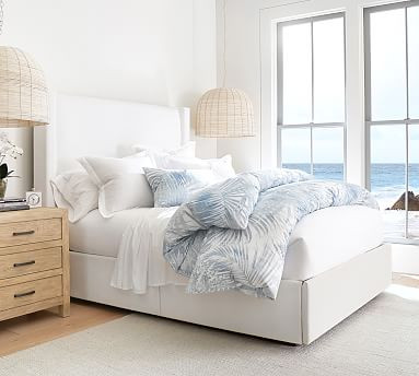 Harper Non-Tufted Upholstered Storage Platform Bed | Pottery Barn (US)