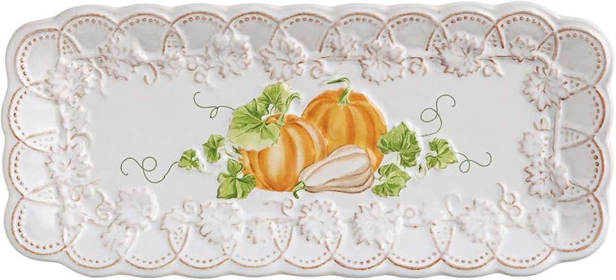 Mud Pie Thanksgiving Orange Pumpkin Everything Plate | Amazon (US)