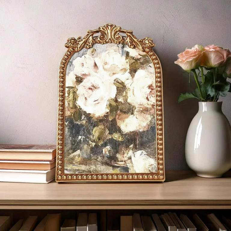 Home Decor Collection Filigree Tabletop Floral Art, Gold Ornate Frame with Botanical Design, 6x8,... | Walmart (US)