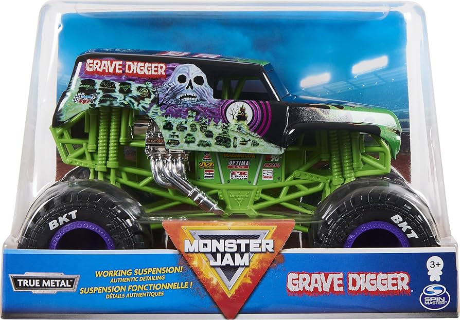 Monster Jam Official Grave Digger Monster Truck - Grave Digger Collector 1:24 Scale Die-Cast Vehi... | Amazon (US)
