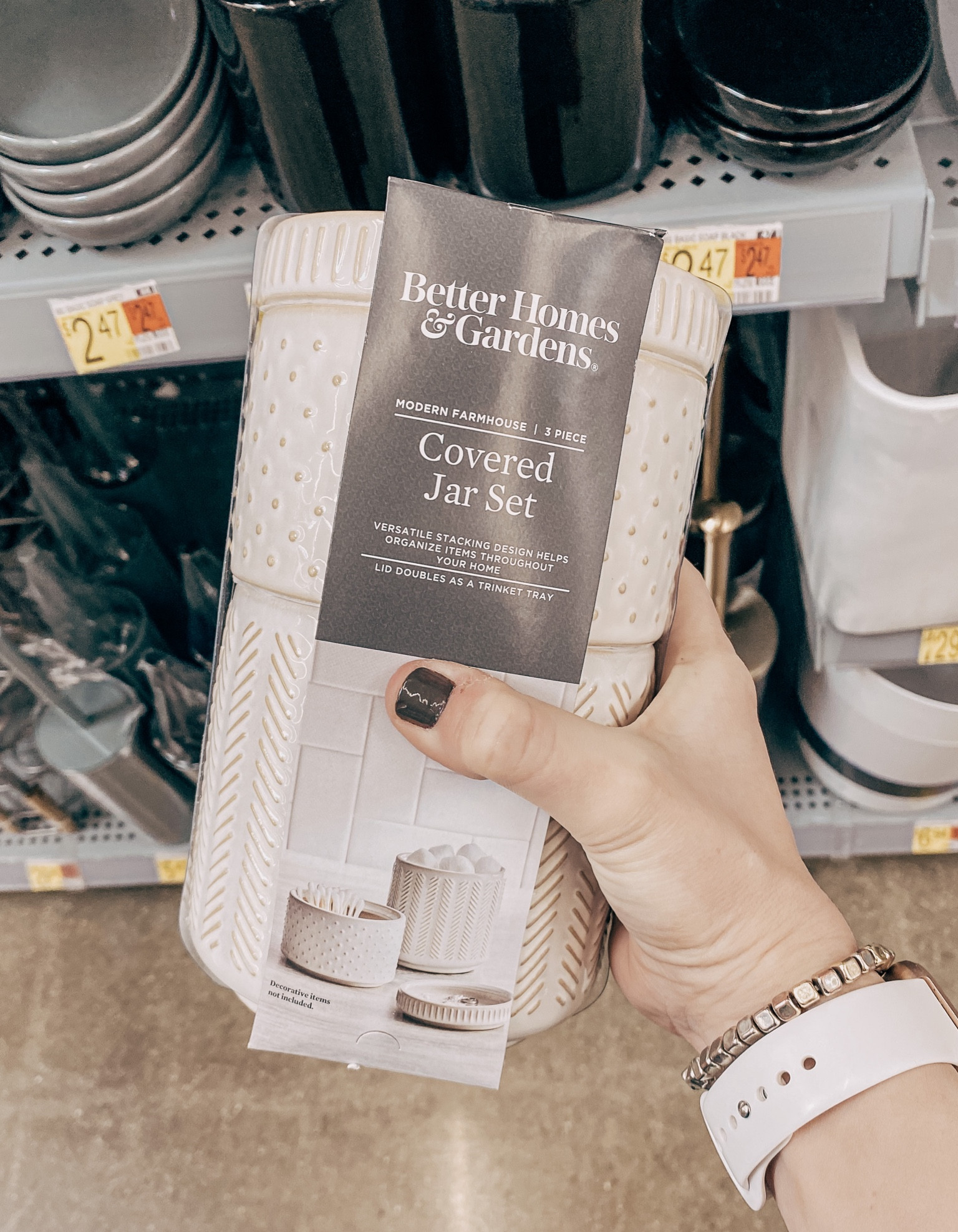 🖤 This 3 Piece Covered Jar Set from Walmart is adorable! It’s a great, durable ceramic set! Love the cute patterns on each piece! Walmart is stepping up their game! 